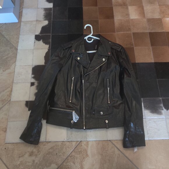 Eli Tahari patent leather jacket size XL New oversized fit